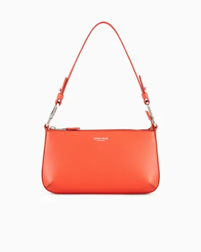Giorgio Armani Love Collection Genderless Medium La Prima Leather Bag In Orange