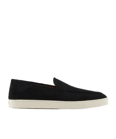 Giorgio Armani Low-cut Casual Sneakers In Black
