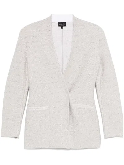 Giorgio Armani Lurex Blazer In White
