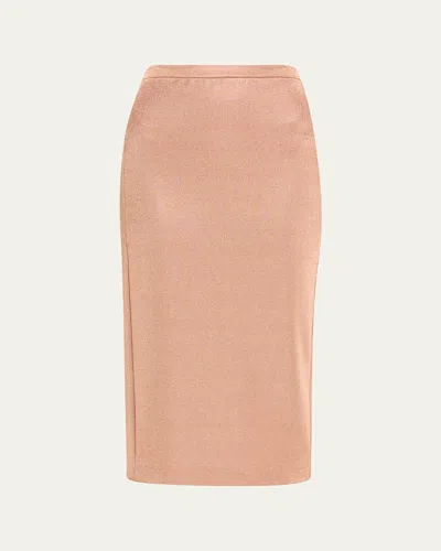 Giorgio Armani Lurex Bonded Jersey Pencil Skirt In Solid Light/pastel P