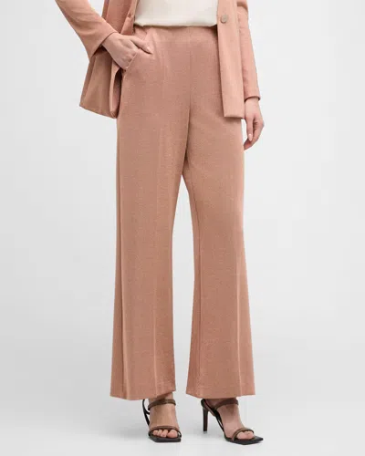 Giorgio Armani Lurex Bonded Jersey Trousers In Pink