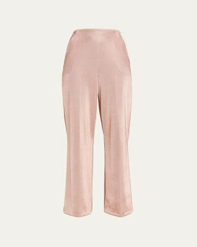 Giorgio Armani Lurex Bonded Jersey Trousers In Solid Light/pastel P