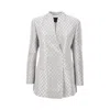 Giorgio Armani Sequin-embellished Blazer In Silver