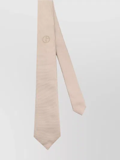 Giorgio Armani Luxe Silk Tie Monogram Detail In Pink
