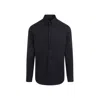 Giorgio Armani Long-sleeved Button-up Shirt In Navy