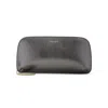 Giorgio Armani Logo Metallic Leather Clutch In Gray