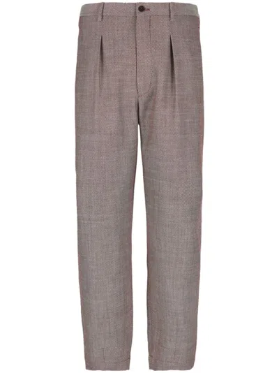 Giorgio Armani Luxury Textured Pants For Men – Brown