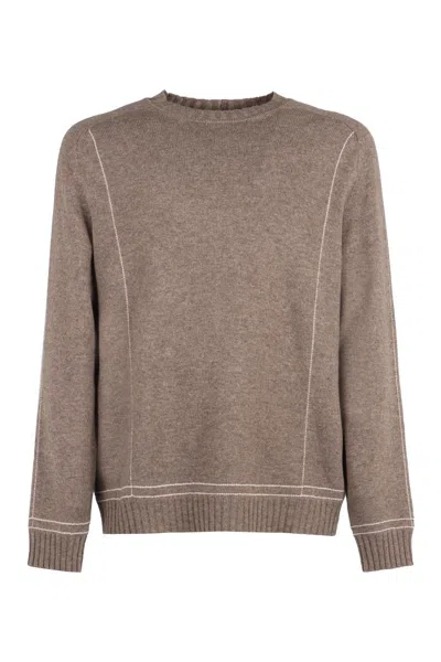Giorgio Armani Luxury Wool And Cashmere Sweater In Brown