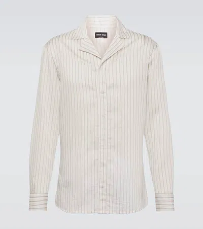 Giorgio Armani Lyocell-blend Shirt In Brilliant White
