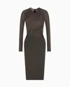 Giorgio Armani Lyocell Jersey Midi Dress In Green