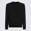 Giorgio Armani Embroidered Stretch Wool Blend Sweater In Black