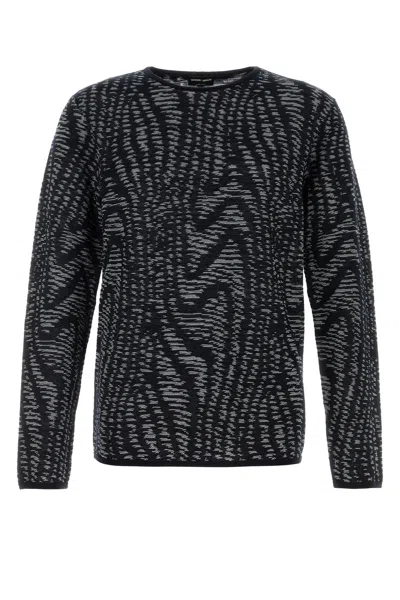 GIORGIO ARMANI GIORGIO ARMANI EMBROIDERED JACQUARD SWEATER