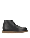 Giorgio Armani Man Ankle Boots Black Size 12.5 Cow Leather, Cowhide In Black