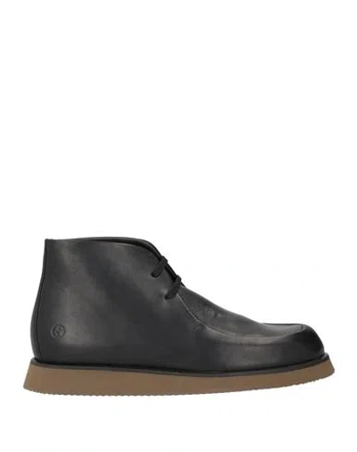 Giorgio Armani Man Ankle Boots Black Size 12.5 Cow Leather, Cowhide
