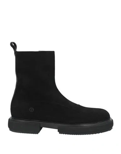 Giorgio Armani Man Ankle Boots Black Size 9 Leather
