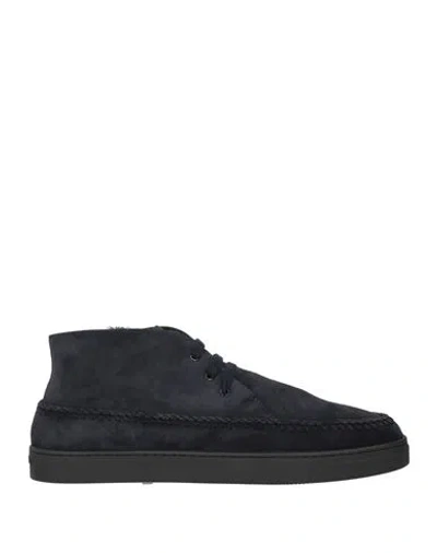 Giorgio Armani Man Ankle Boots Midnight Blue Size 8.5 Calfskin