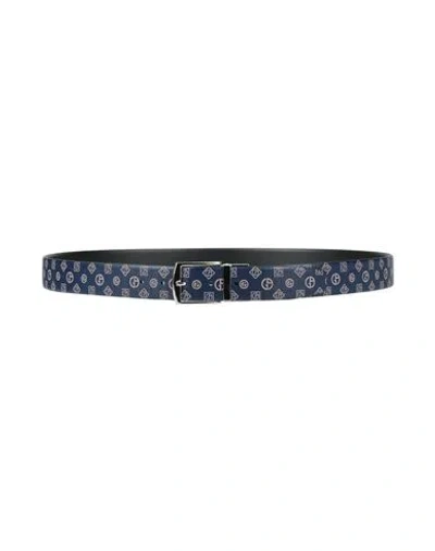 Giorgio Armani Man Belt Blue Size Onesize Cow Leather