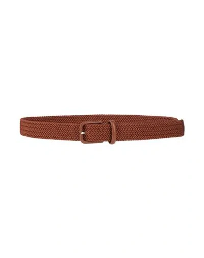 Giorgio Armani Man Belt Brown Size 39.5 Textile Fibers