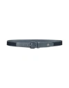 Giorgio Armani Man Belt Navy Size 36 Cow Leather, Polyester In Blue