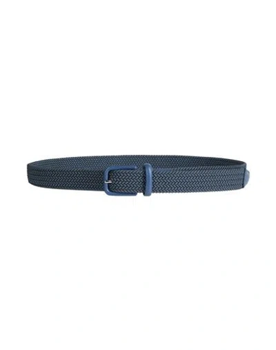 Giorgio Armani Man Belt Slate Blue Size 34 Textile Fibers