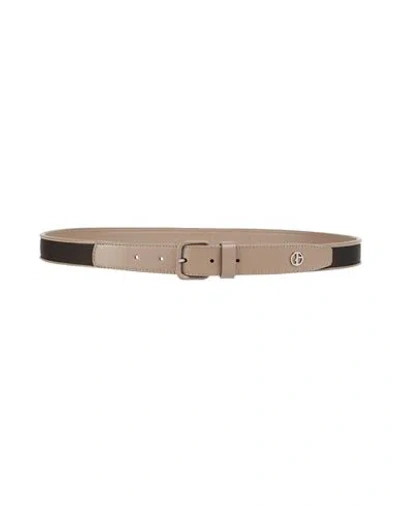 Giorgio Armani Man Belt Taupe Size 39.5 Cow Leather, Polyester In Pink