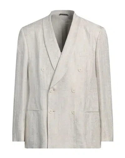 Giorgio Armani Man Blazer Beige Size 46 Acetate, Viscose, Linen
