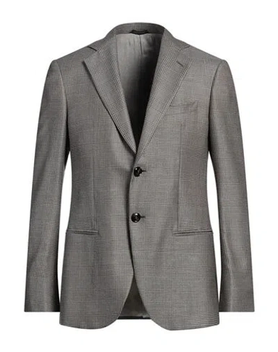 Giorgio Armani Man Blazer Grey Size 46 Virgin Wool, Silk, Cashmere, Linen