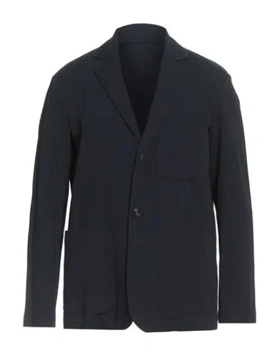 Giorgio Armani Man Blazer Midnight Blue Size 42 Cotton, Viscose, Wool, Elastane In Black