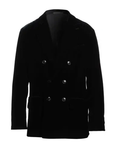 Giorgio Armani Man Blazer Midnight Blue Size 44 Viscose, Cupro, Elastane In Black