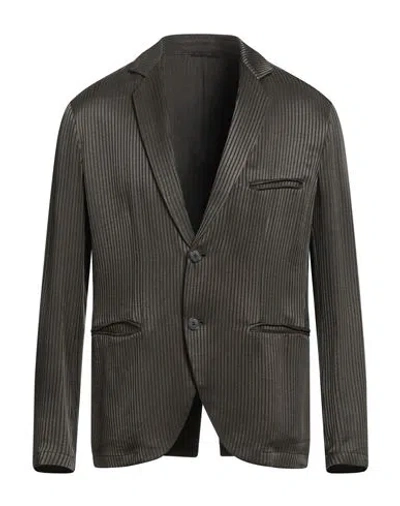 Giorgio Armani Man Blazer Military Green Size 46 Cupro In Brown