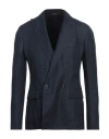 Giorgio Armani Man Blazer Navy Size 42 Linen, Silk In Navy