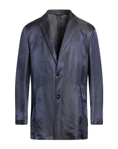 Giorgio Armani Man Blazer Navy Size 42 Viscose, Acetate In Blue