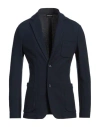 Giorgio Armani Man Blazer Navy Size 44 Silk, Cotton In Navy