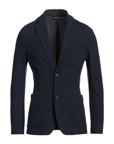 Giorgio Armani Man Blazer Navy Size 44 Silk, Cotton