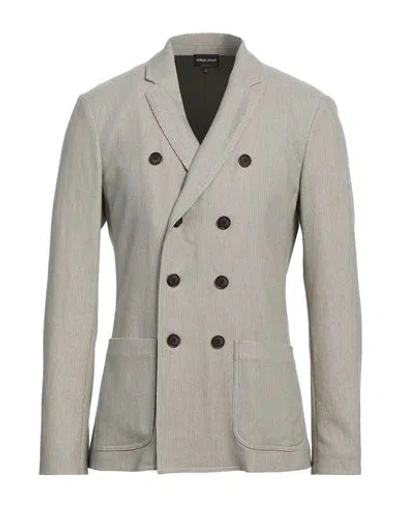Giorgio Armani Man Blazer Sage Green Size 44 Cashmere, Silk, Virgin Wool, Polyamide, Elastane
