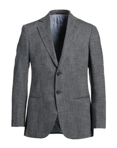 Giorgio Armani Man Blazer Slate Blue Size 42 Silk, Linen, Polyamide