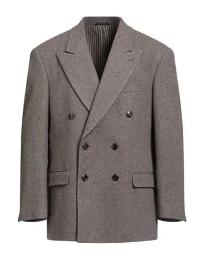 Giorgio Armani Man Blazer Taupe Size 42 Virgin Wool, Cashmere In Gray