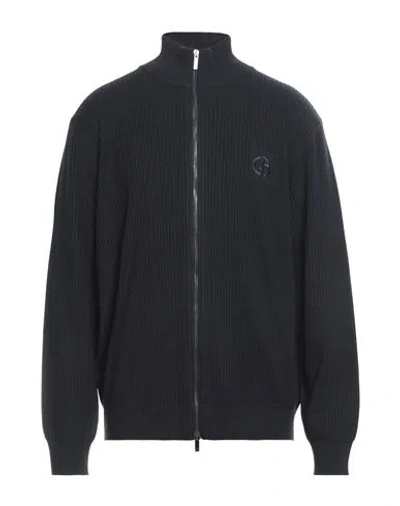 Giorgio Armani Man Cardigan Midnight Blue Size 44 Virgin Wool