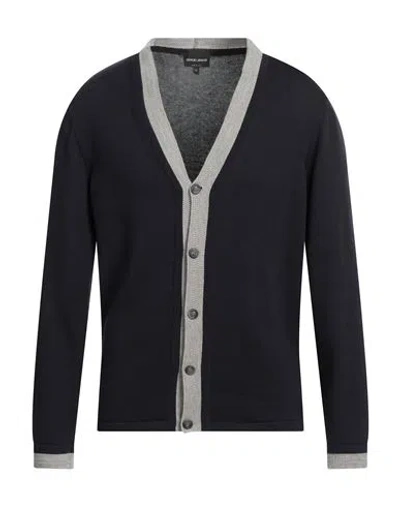 Giorgio Armani Cardigan Aus Einer Baumwoll-kaschmirmischung In Marineblau