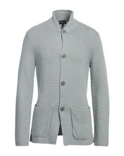 Giorgio Armani Man Cardigan Sky Blue Size 46 Linen, Cotton