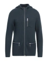 Giorgio Armani Man Cardigan Slate Blue Size 46 Virgin Wool In Green