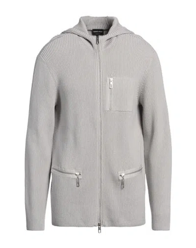 Giorgio Armani Man Cardigan Taupe Size 44 Virgin Wool In Grey