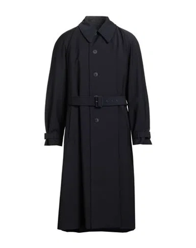 Giorgio Armani Man Coat Midnight Blue Size 44 Polyester, Wool, Elastane In Black