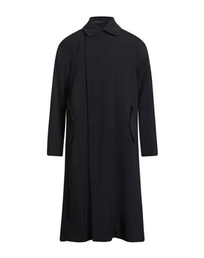 Giorgio Armani Man Coat Midnight Blue Size 44 Virgin Wool In Black