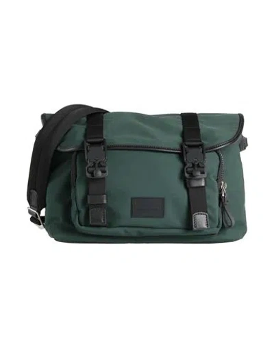 Giorgio Armani Man Cross-body Bag Dark Green Size - Polyester, Calfskin