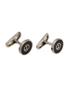 Giorgio Armani Man Cufflinks And Tie Clips Black Size - Silver, Enamel In Metallic