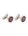 Giorgio Armani Man Cufflinks And Tie Clips Red Size - Silver, Enamel