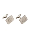 Giorgio Armani Man Cufflinks And Tie Clips Silver Size - Lambskin In Metallic