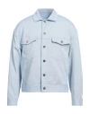 Giorgio Armani Man Denim Outerwear Sky Blue Size 40 Cotton, Elastane