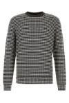 Giorgio Armani Embroidered Stretch Wool Blend Sweater In Multicolor